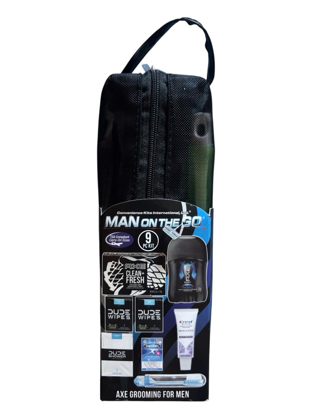 Axe | Man On The Go 9 Piece Set Travel TSA Good Grooming Kit For Men Pack Light